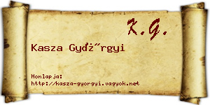 Kasza Györgyi névjegykártya